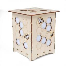 Funny Beekeeper Gift, Beekeeping, Wooden Bee Lantern, Honeycomb Light, Bumblebee Art Lamp, Decorative Lamp - thumbnail 2