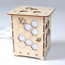 Funny Beekeeper Gift, Beekeeping, Wooden Bee Lantern, Honeycomb Light, Bumblebee Art Lamp, Decorative Lamp