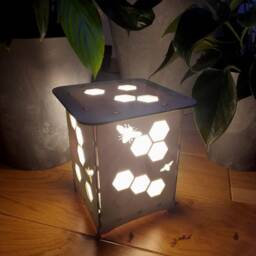 Funny Beekeeper Gift, Beekeeping, Wooden Bee Lantern, Honeycomb Light, Bumblebee Art Lamp, Decorative Lamp - thumbnail 4