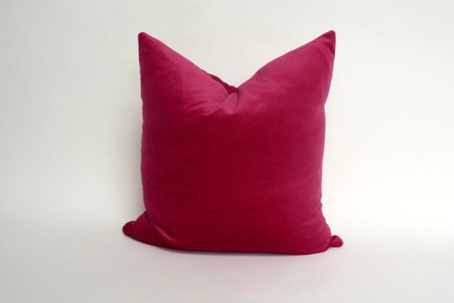 Raspberry Velvet Pillow Case Luxe Cotton Cushion Cover - image 1