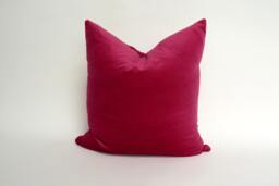 Raspberry Velvet Pillow Case Luxe Cotton Cushion Cover - thumbnail 1