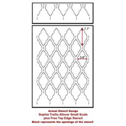 Sophia Trellis Allover Stencil - Small Trendy Stencils For Wall Decor Reusable Walls - thumbnail 4