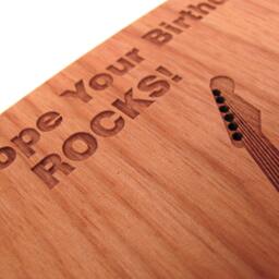 Real Wood Birthday Card - Hope Your Rocks Laser Engraved Cut - thumbnail 3