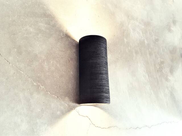 Handmade Ceramic Wall Sconce Black Cylinder Lampshade - image 1