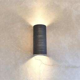 Handmade Ceramic Wall Sconce Black Cylinder Lampshade - thumbnail 3