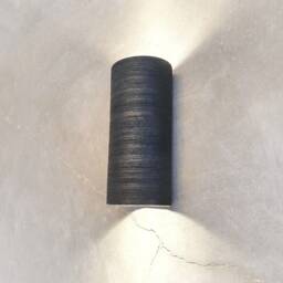 Handmade Ceramic Wall Sconce Black Cylinder Lampshade - thumbnail 2