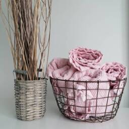 100% Linen Pink Bath/Hand Washcloth Waffle Linen Towel - Soft Towels Heavy Weight Thick Washed - thumbnail 3