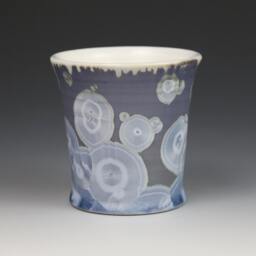Soy Candle Crystalline 5 Oz Cup Ice Blue Purple Silver Gray With White Tumbler Ocean Mist Scented #8315 - thumbnail 4