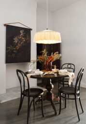 "Handmade Linen Ruffle Pendant Light Shade - " - thumbnail 1