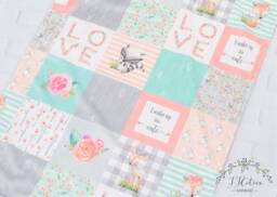 Personalized Woodland Baby Blanket-Woodland Fox Minky Blanket-Woodland Deer Blanket-Raccoon Girl Blanket - thumbnail 1