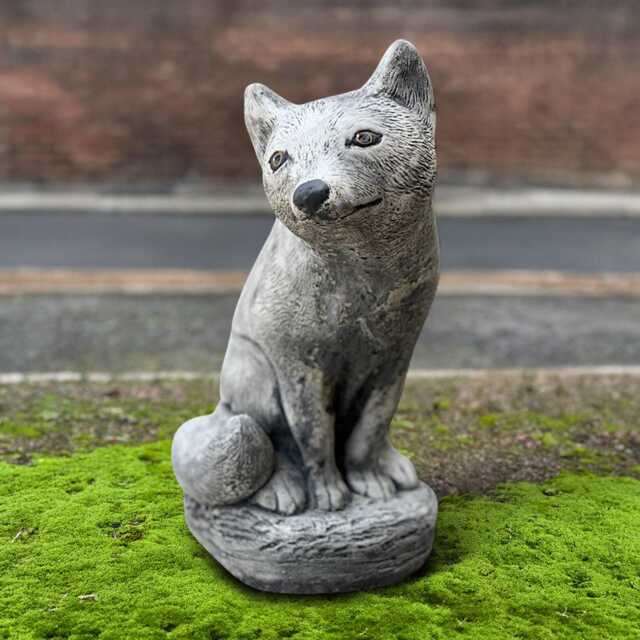 Concrete Fox Sculpture Stone Statue Outdoor Animal Figurine Cement Wildlife Ornament Handmade Decor Front Door Fox Lover Gift - image 1