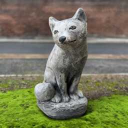 Concrete Fox Sculpture Stone Statue Outdoor Animal Figurine Cement Wildlife Ornament Handmade Decor Front Door Fox Lover Gift - thumbnail 1