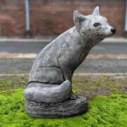 Concrete Fox Sculpture Stone Statue Outdoor Animal Figurine Cement Wildlife Ornament Handmade Decor Front Door Fox Lover Gift - thumbnail 3