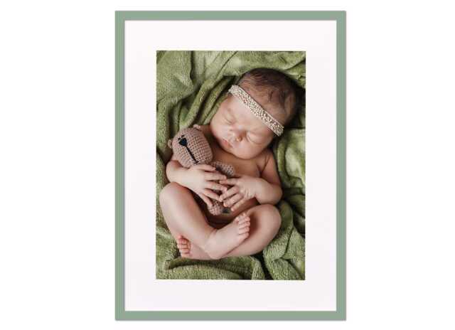 Pale Green Photo Frame Light Greens A4 A5 A6 A3 A2 With Matt/Mount White - Frames Made To Order UK - Certificate - image 1