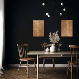 Engraved Oak Wood Wall Art, Asian Zen Decor - thumbnail 2