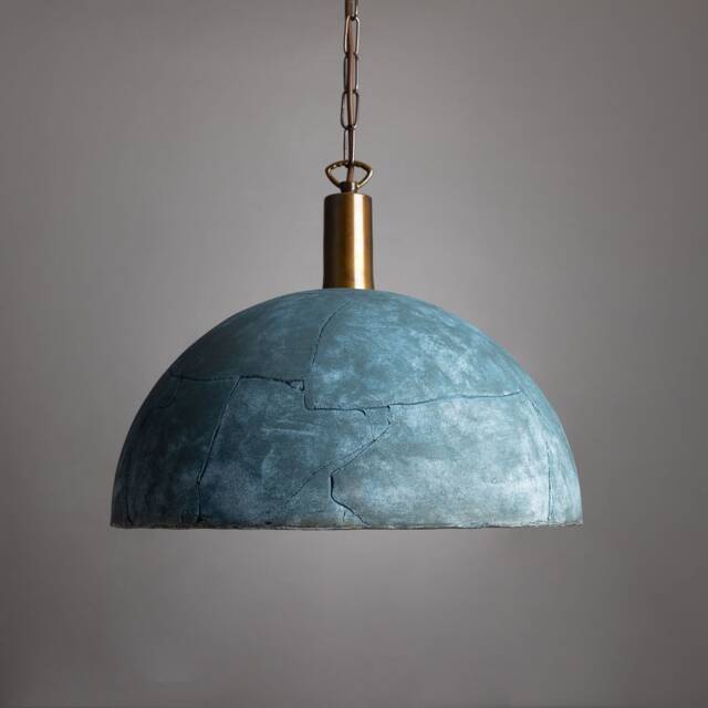 Kauri Organic Ceramic Dome Pendant Light Blue Earth 14.5'' Ip20 - image 1