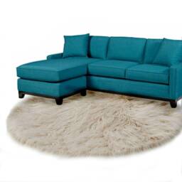 Round Faux Sheepskin Rug - Shaggy Plush Area Rug, Usa Made - thumbnail 1