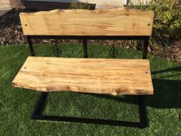 Garden Bench-Sustainable-Spalted Beech Wood-Or Oak-Conservatory Seat-Rustic Bench-Garden Furniture-Patio Bench-Music Lover-Treble Clef