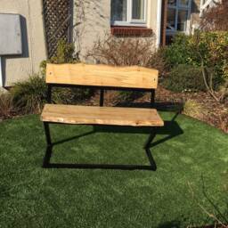 Garden Bench-Sustainable-Spalted Beech Wood-Or Oak-Conservatory Seat-Rustic Bench-Garden Furniture-Patio Bench-Music Lover-Treble Clef - thumbnail 2