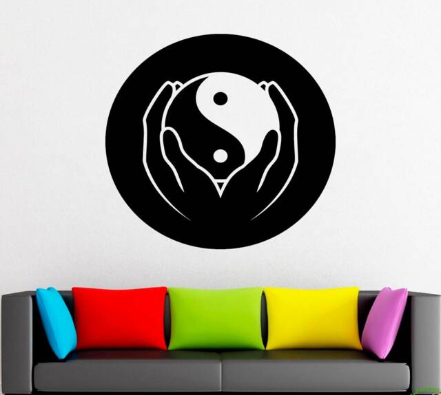 Yin Yang Wall Decal Taoism Floral Balance Vinyl Sticker - image 1