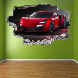 Supercar Red Sports Car Wall Decal Sticker Mural Print Art Kids Bedroom Home Decor Br1 - thumbnail 3