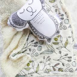 Ready Made Lovey - Botanical Organic Sherpa Handmade in Australia Gender Neutral, Baby Gift, Baby, Shower Blanket Girl - thumbnail 4