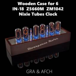 Wooden Case For 6 In-18/Z5660M/Zm1042 Nixie Tubes Clock Boyfriend, Husband, Vintage, Glowing Clock, Gift, Steampunk - thumbnail 2