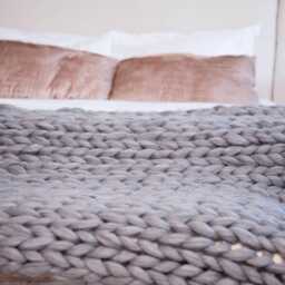 Chunky Knitted Blanket Throw, Giant Afghan Blanket, Wool Blanket, Bulky Knit, Knitting, Lap Blanket. Gift, Mild Grey Melange - thumbnail 2
