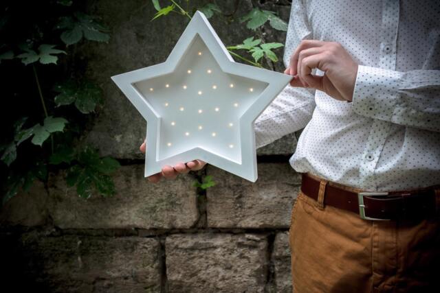 Star Light - Lamp Night Light Kids Wooden Star Nightlight Marquee Battery Operated Nursery - image 1