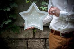 Star Light - Lamp Night Light Kids Wooden Star Nightlight Marquee Battery Operated Nursery - thumbnail 1