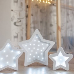 Star Light - Lamp Night Light Kids Wooden Star Nightlight Marquee Battery Operated Nursery - thumbnail 2