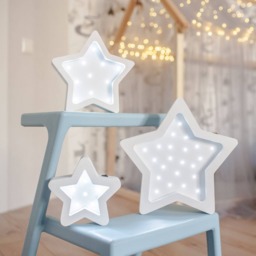 Star Light - Lamp Night Light Kids Wooden Star Nightlight Marquee Battery Operated Nursery - thumbnail 3