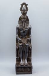 Egyptian Statue Of Ramesses Ii Large Heavy Black Solid Stone Made in Egypt - thumbnail 1