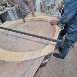 Asymmetrical Wooden Wall Mirror With Organic Frame, Handmade For Living Room Decoration - thumbnail 3