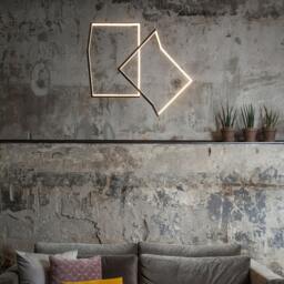 Led Chandelier Lighting Available in Black Or Gold - Modern Pendant Lamp That Create Optical Illusion Industrial Light Fixture - thumbnail 4