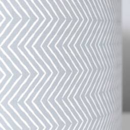 Grey Geometric Lampshade With Gold Lining in Funky Zig Zag Chevron Pattern, Standard Or Ceiling Drum Light Shade Handmade By Vivid Shades - thumbnail 2