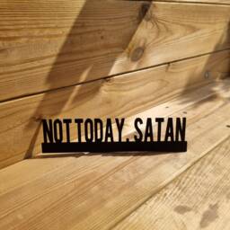 Not Today Satan Door Topper, Shelf Decor, Wall Quirky Home Interior Gift, Door Decoration - thumbnail 3