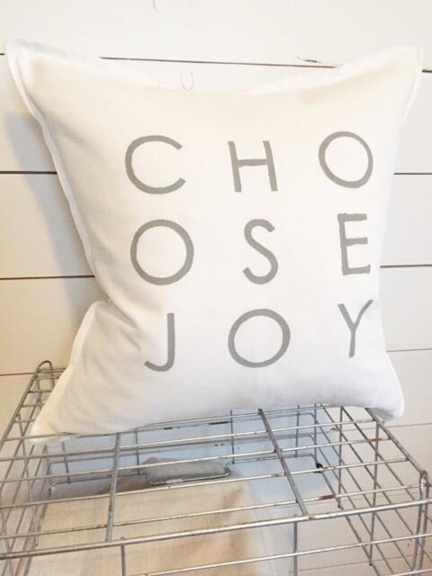 Choose Joy Pillow - 18 X 18, Home Decor, Cushion, Throw Pillow, Gift, Present, Custom Home, House, Bible, Love, Quote, Vintage