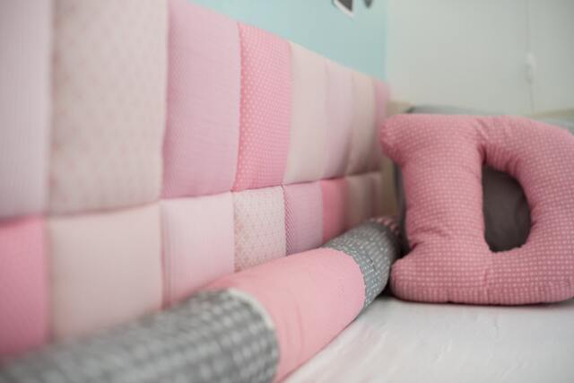 Nursery Tiles Decor, Decorative Soft Wall Pillows, Self Adhesive Headboard, Kids Bedding, Fabric Diy Kid Room Toddler - image 1