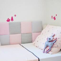 Nursery Tiles Decor, Decorative Soft Wall Pillows, Self Adhesive Headboard, Kids Bedding, Fabric Diy Kid Room Toddler - thumbnail 3