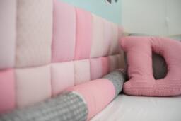 Nursery Tiles Decor, Decorative Soft Wall Pillows, Self Adhesive Headboard, Kids Bedding, Fabric Diy Kid Room Toddler - thumbnail 1