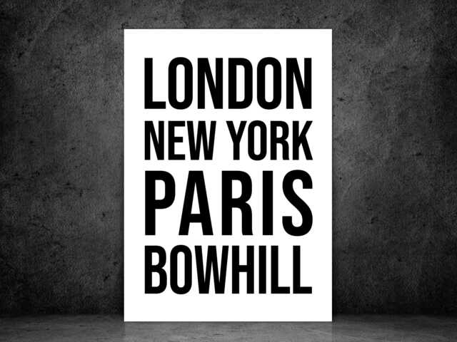 Bowhill Iconic Bold Town Scotland Print Poster - Fife Gift Bespoke A5 A4 A3 Framed Or Unframed - image 1