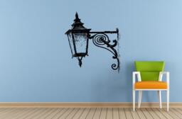 City Town Street Park Lamp Post Old Antique Vintage Window Or Wall Car Vinyl Peal & Stick Removable Sticker Decal L1468 - thumbnail 1