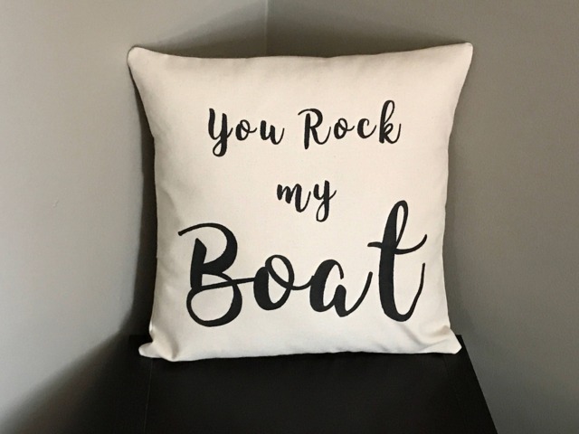 You Rock My Boat Pillow Hand-Painted Cabin Decor - image 1