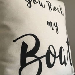 You Rock My Boat Pillow Hand-Painted Cabin Decor - thumbnail 2