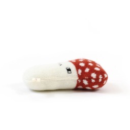 Mushroom Baby Rattle Soft Knit Lambswool Newborn Toy - thumbnail 3