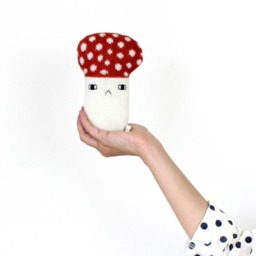 Mushroom Baby Rattle Soft Knit Lambswool Newborn Toy - thumbnail 2