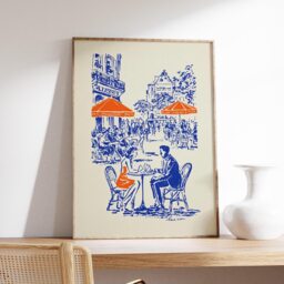 Paris Street Caf?? Poster, French Wall Art For Living Room Or Kitchen Decor - thumbnail 2