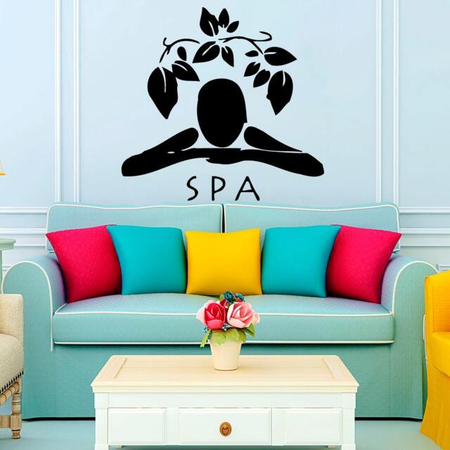 Woman Wall Decals Girl Spa Massage Relax Beauty Salon Floral Design Vinyl Decal Sticker Art Murals Interior Kids Nursery Baby Room Decor M44 - image 1