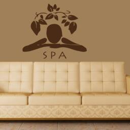 Woman Wall Decals Girl Spa Massage Relax Beauty Salon Floral Design Vinyl Decal Sticker Art Murals Interior Kids Nursery Baby Room Decor M44 - thumbnail 2